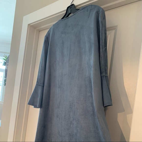 💞3 for $50💞BCBGMAXAZRIA Faux Suede Dress Blue size M - Picture 7 of 11